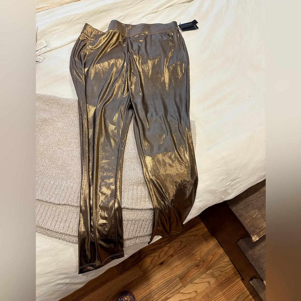 ELOQUII Gold Metallic Leggings
